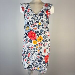 ❤️ LOFT Flowerbed Flutter Swing Dress Floral V-Neck Mini S